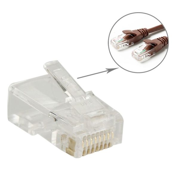 100pcs / Pack RJ45 Connector Modular Plug, Gold: 3u - Image 7
