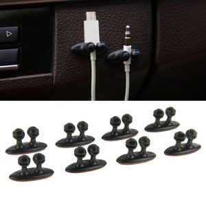 8 PCS DM-003 Car Cable Convenient Bundle Clip with Adhesive (Black)