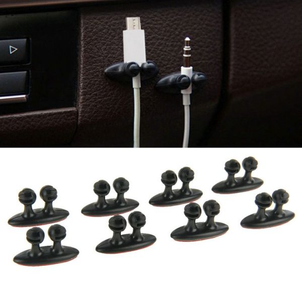 8 PCS DM-003 Car Cable Convenient Bundle Clip with Adhesive (Black)