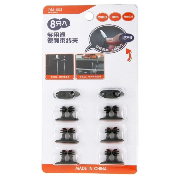 8 PCS DM-003 Car Cable Convenient Bundle Clip with Adhesive (Black) - Image 5