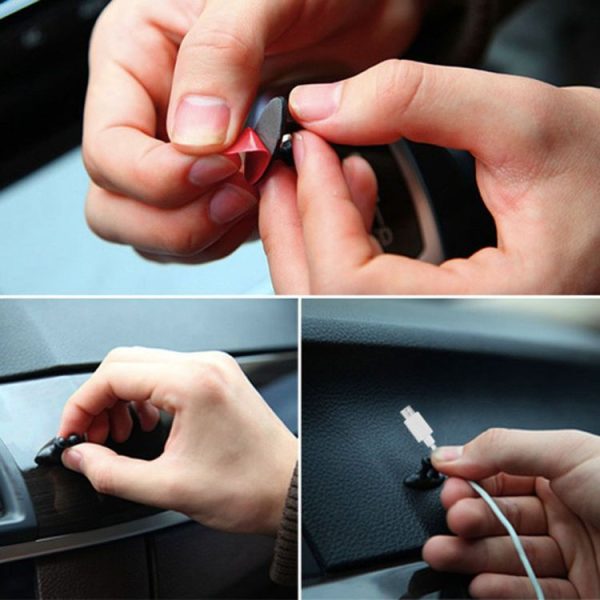 8 PCS DM-003 Car Cable Convenient Bundle Clip with Adhesive (Black) - Image 7