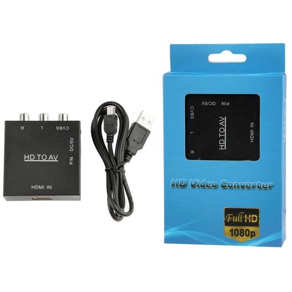 HDV-M610 Mini Size Full HD 1080P HDMI to AV / CVBS Video Converter Adapter (Black) - Image 4