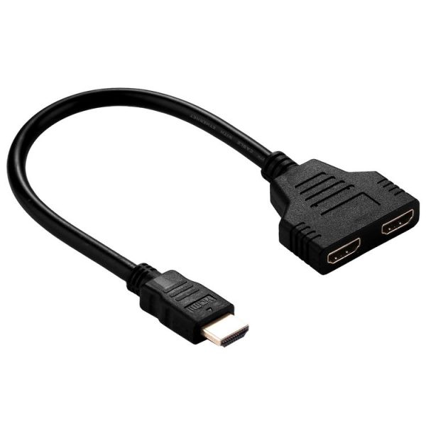 30cm 1080P HDMI Port Male to 2 Female 1 in 2 out Splitter Cable Adapter Converter - Image 3