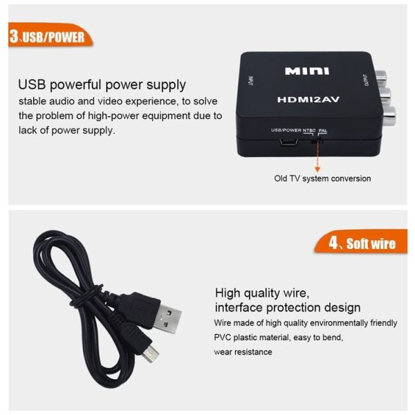 VK-126 Mini HD HDMI to AV / CVBS Video Converter Adapter - Image 10
