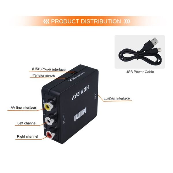 VK-126 Mini HD HDMI to AV / CVBS Video Converter Adapter - Image 6