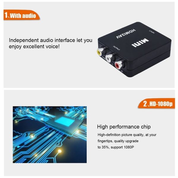 VK-126 Mini HD HDMI to AV / CVBS Video Converter Adapter - Image 9