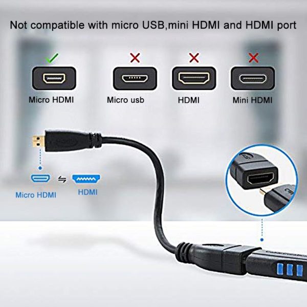 17cm Micro HDMI Male to HDMI Female Adapter Cable - Image 5