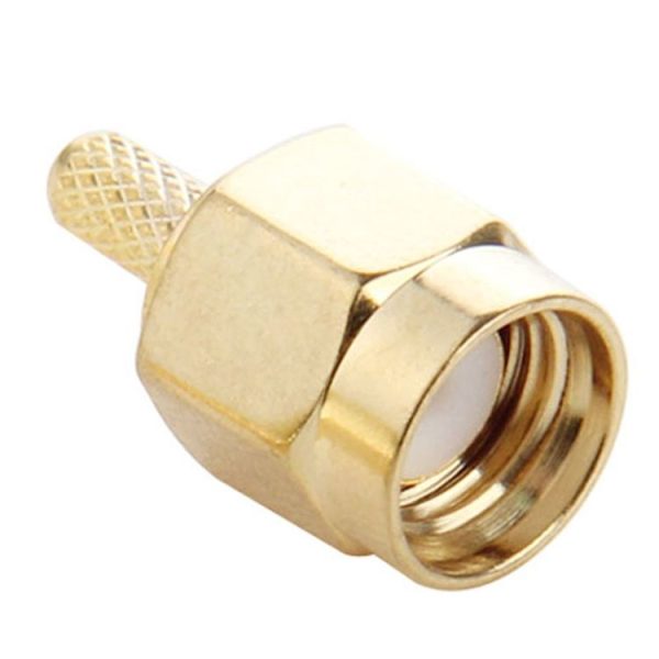 10 PCS Gold Plated Crimp SMA Male Plug Pin RF Connector Adapter for RG174 / RG316 / RG188 / RG179 Cable - Image 3