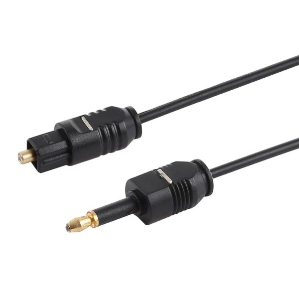 TOSLink Male to 3.5mm Male Digital Optical Audio Cable, Length: 0.8m, OD: 2.2mm (Black) - Image 2