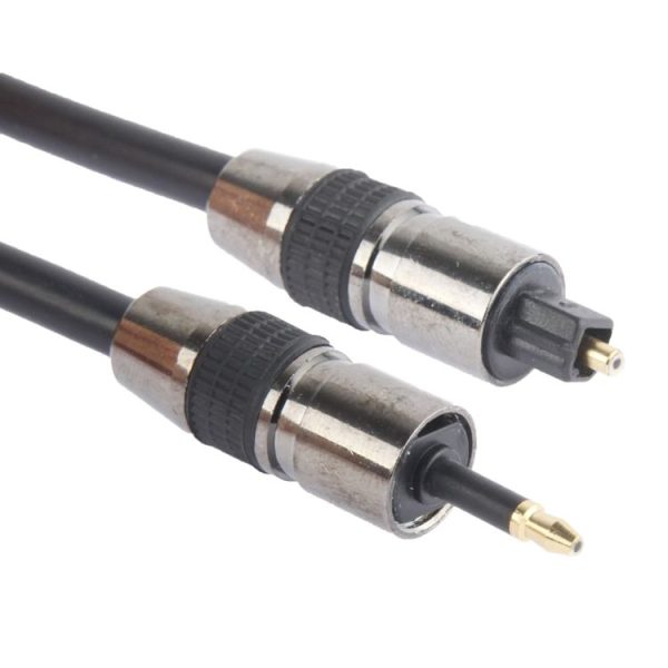 TOSLink Male to 3.5mm Male Digital Optical Audio Cable, Length: 1.5m, OD: 5.0mm (Gold Plated) (Black)