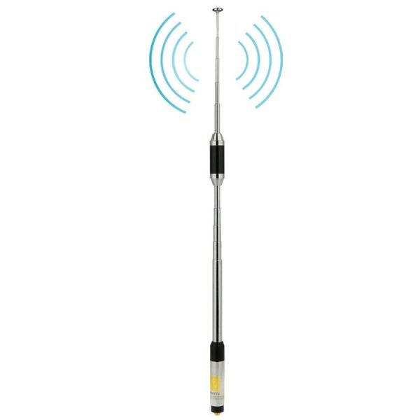 RH770 Dual Band 144 / 430MHz High Gain SMA-F Telescopic Handheld Radio Antenna for Walkie Talkie, Antenna Length: 93cm
