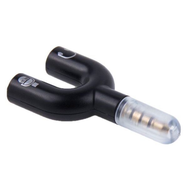 3.5mm Stereo Male to 3.5mm Headphone & Mic Female Splitter Adapter (Black) - Image 4