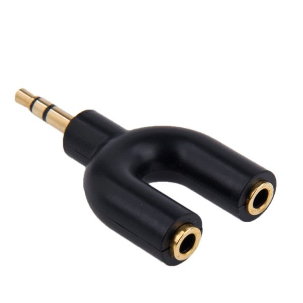 3.5mm Stereo Male to Dual 3.5mm Stereo Female Splitter Adapter (Black)