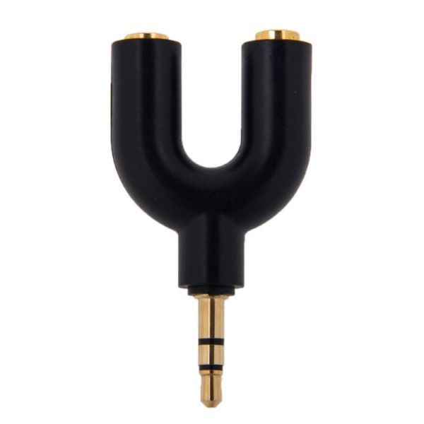 3.5mm Stereo Male to Dual 3.5mm Stereo Female Splitter Adapter (Black) - Image 3