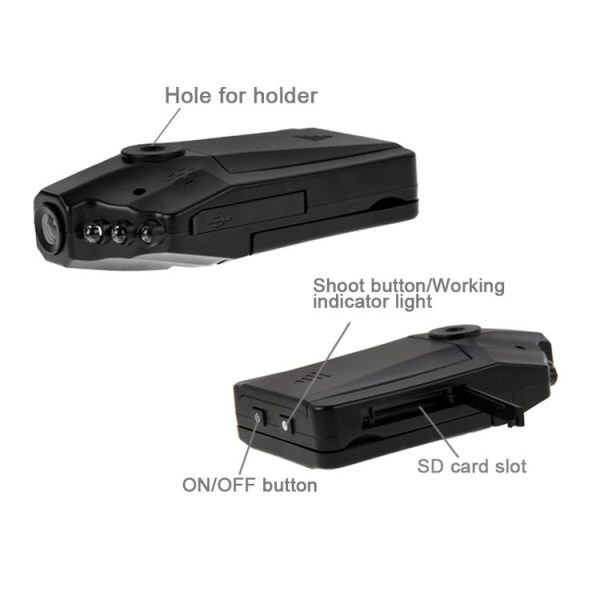 2.5 inch Screen High Definition Video Recorder, 6 LED Light, AVI Video Format, Support SD Card, Loop Recording Function (Generalplus Scheme) (Black) - Image 4