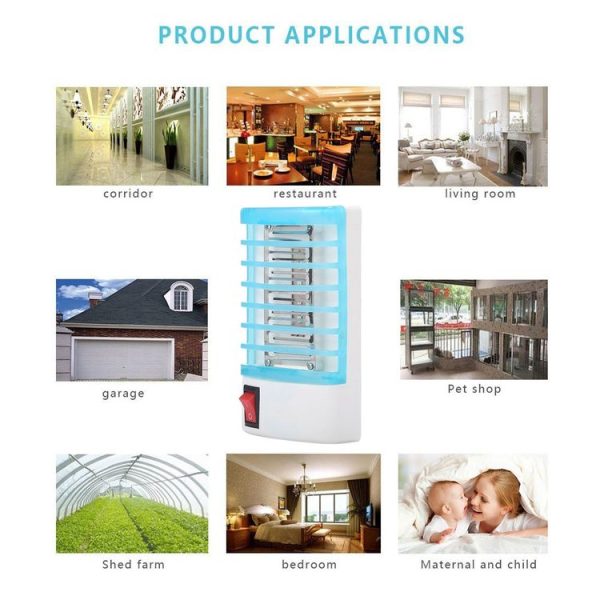 1W Efficient 4-LED Mosquito Killer Night Lamp, EU Plug, AC 220V (Blue) - Image 8