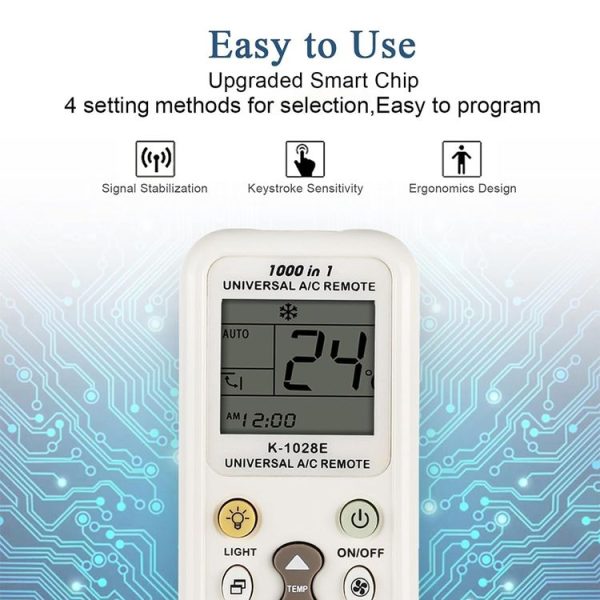 Chunghop K-1028E 1000 in 1 Universal A / C Remote Controller with Flashlight (White) - Image 5