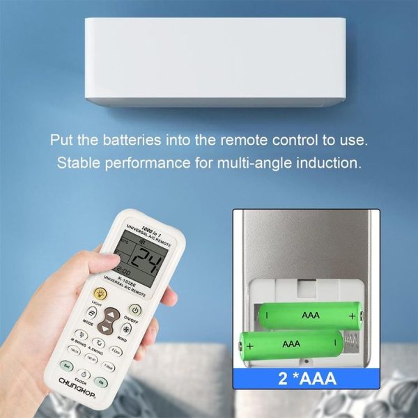 Chunghop K-1028E 1000 in 1 Universal A / C Remote Controller with Flashlight (White) - Image 6