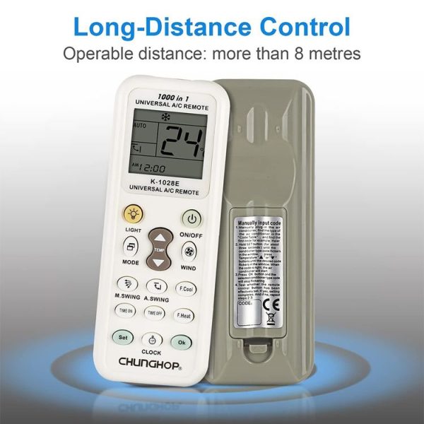 Chunghop K-1028E 1000 in 1 Universal A / C Remote Controller with Flashlight (White) - Image 8