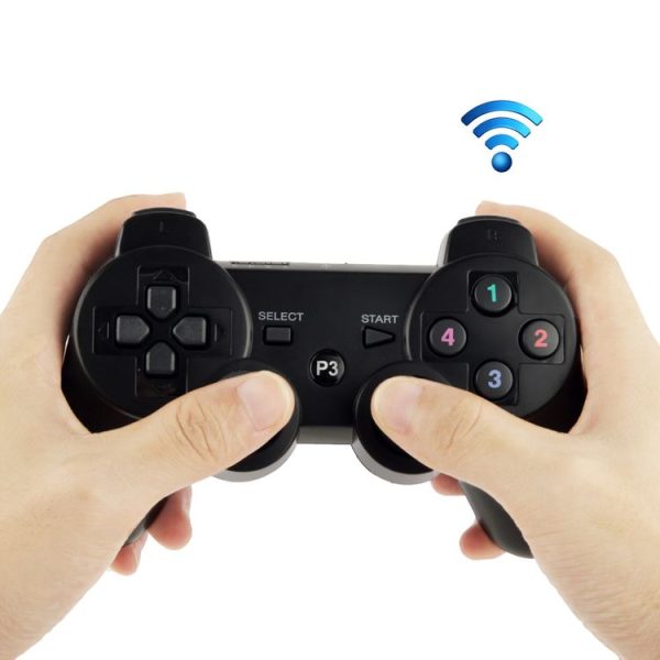 Double Shock III Wireless Controller, Manette Sans Fil Double Shock III for Sony PS3, Has Vibration Action (with logo) (Black) - Image 2