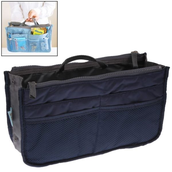 Thicken Portable Multi-function Double Zipper Cosmetic Bag, Storage Bag in Bag (Dark Blue) - Image 2