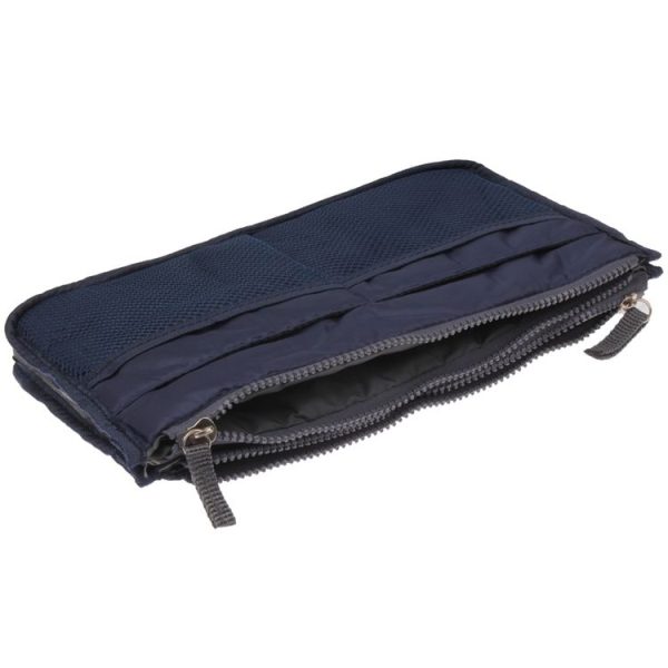 Thicken Portable Multi-function Double Zipper Cosmetic Bag, Storage Bag in Bag (Dark Blue) - Image 4