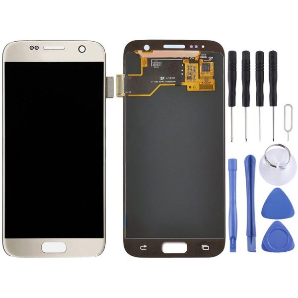 Original LCD Display + Touch Panel for Galaxy S7 / G9300 / G930F / G930A / G930V, G930FG, 930FD, G930W8, G930T, G930U (Gold)