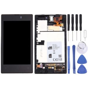 LCD Display + Touch Panel with Frame for Nokia Lumia 520 (Black)