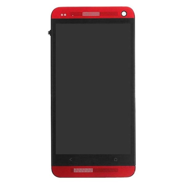 LCD Display + Touch Panel with Frame for HTC One M7 / 801e (Red) - Image 2