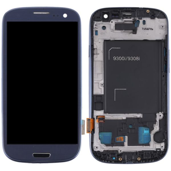 Original Super AMOLED LCD Screen for Samsung Galaxy SIII / i9300 Digitizer Full Assembly with Frame (Blue) - Image 3