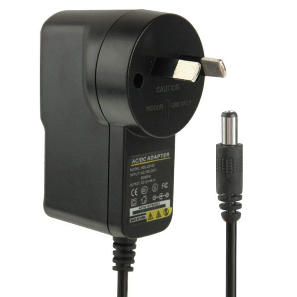 AC / DC Adapter 12V 1A for CCD Cameras, Output Tips: 5.5 x 2.1mm (Black)