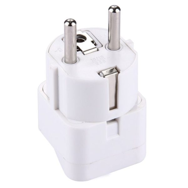 WD-9 Plug Adapter, Travel Power Adaptor with Europe Socket Plug (White) - Image 2