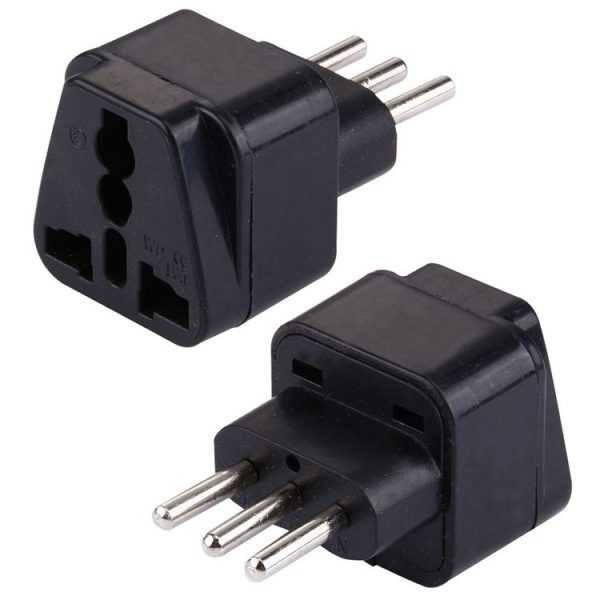 Plug Adapter, Travel Power Adaptor with Italian Plug (Black)