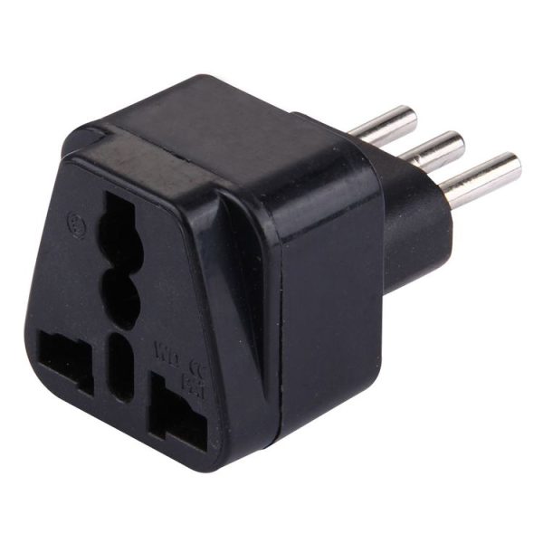 Plug Adapter, Travel Power Adaptor with Italian Plug (Black) - Image 2