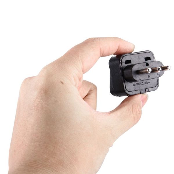 Plug Adapter, Travel Power Adaptor with Italian Plug (Black) - Image 5
