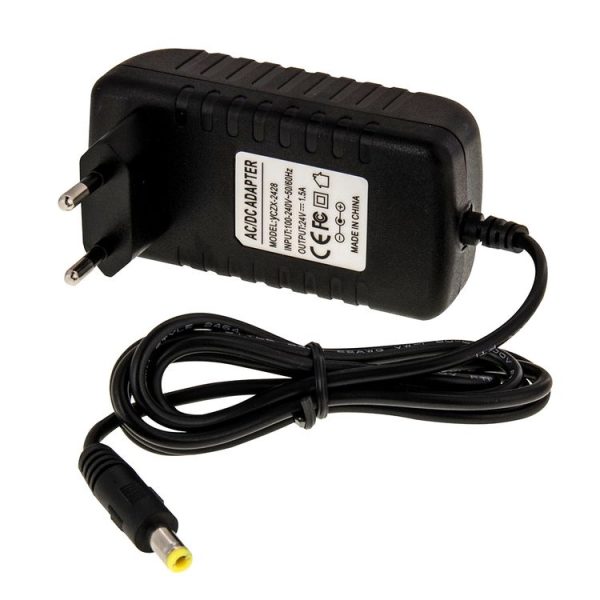 EU Plug AC 100-240V to DC 24V 1.5A Power Adapter, Tips: 5.5 x 2.1mm, Cable Length: about 1.2m (Black) - Image 2