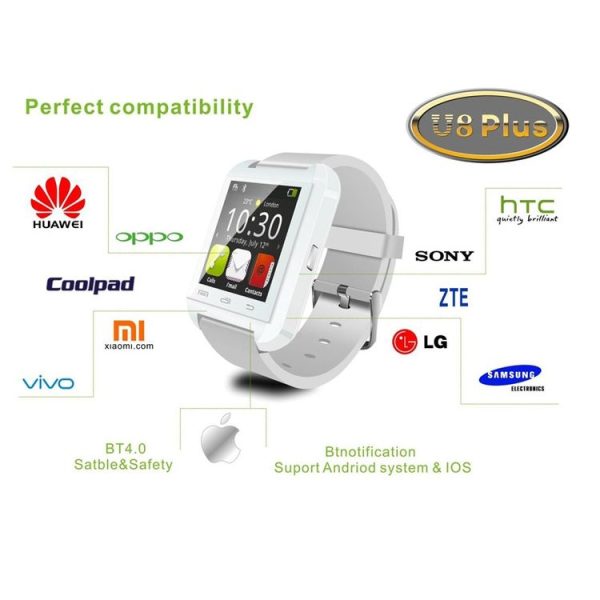 U8 Plus 1.44 Inch Capacitive Touch Screen Bluetooth V4.0 Smart U Watch, Support Pedometer / Sleep Monitoring / Remote Capture / Receive the call / Anti-lost (White) - Image 11