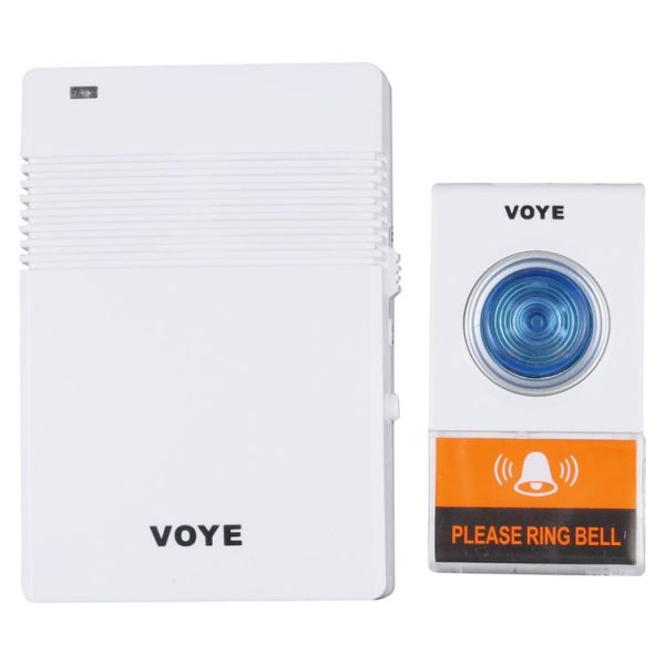 VOYE V005A Wireless Remote Doorbell with 38 Polyphony Sounds (White)