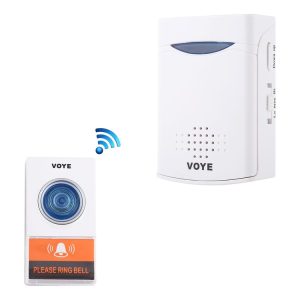 VOYE V006A Home Music Remote Control Wireless Doorbell with 38 Polyphony Sounds (White)