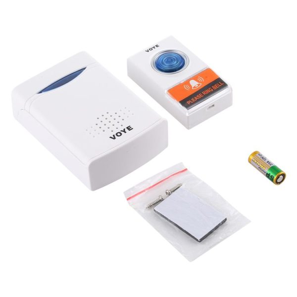 VOYE V006A Home Music Remote Control Wireless Doorbell with 38 Polyphony Sounds (White) - Image 5