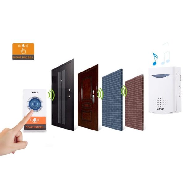 VOYE V006A Home Music Remote Control Wireless Doorbell with 38 Polyphony Sounds (White) - Image 7