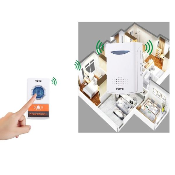 VOYE V006A Home Music Remote Control Wireless Doorbell with 38 Polyphony Sounds (White) - Image 8