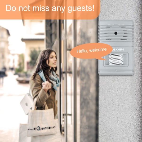 300D Wireless Visitor Alarm Entry Alert Door Chime (Grey) - Image 8