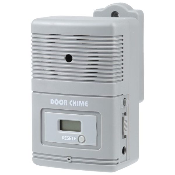 JX-371E Light Sensitive and Motion Activated Visitor Door Chime with 0.7 inch LCD Counter (Grey)