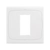 Wall Plate with Screw for Blank Inserts - 1 Hole, Use around the world (White)