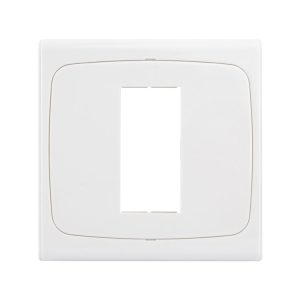 Wall Plate with Screw for Blank Inserts - 1 Hole, Use around the world (White)