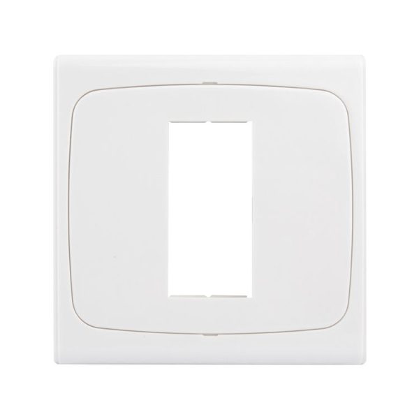 Wall Plate with Screw for Blank Inserts - 1 Hole, Use around the world (White)