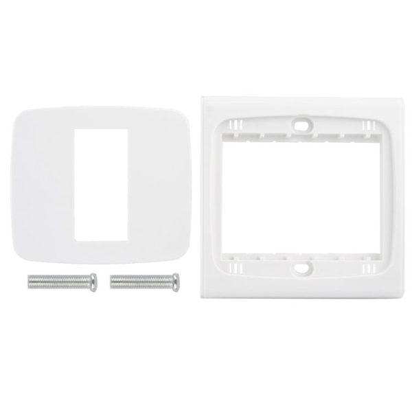 Wall Plate with Screw for Blank Inserts - 1 Hole, Use around the world (White) - Image 2