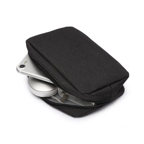 Multi-functional Headphone Charger Data Cable Storage Bag Power Pack, Size: S, 17 x 11.5 x 5.5cm (Black) - Image 3