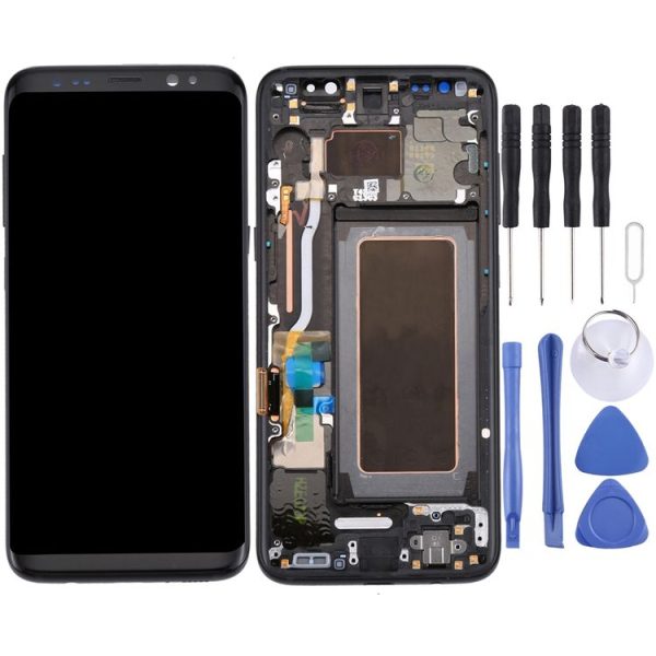Original LCD Screen + Original Touch Panel with Frame for Galaxy S8 / G950 / G950F / G950FD / G950U / G950A / G950P / G950T / G950V / G950R4 / G950W / G9500 (Black)